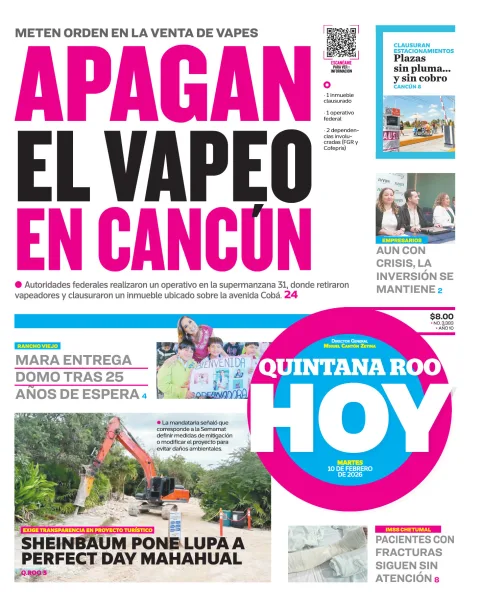 Portada de Quintana Roo Hoy (portada)