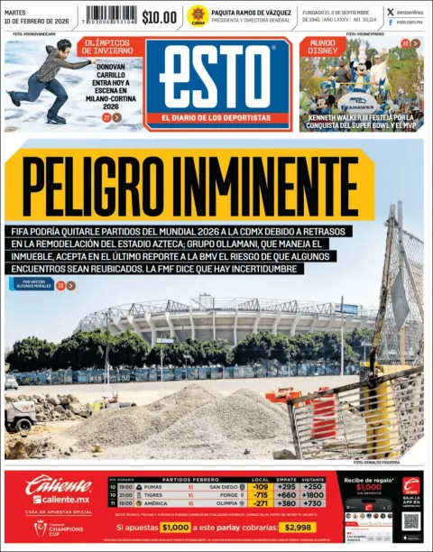 Portada de Esto del martes, 10 de febrero de 2026
