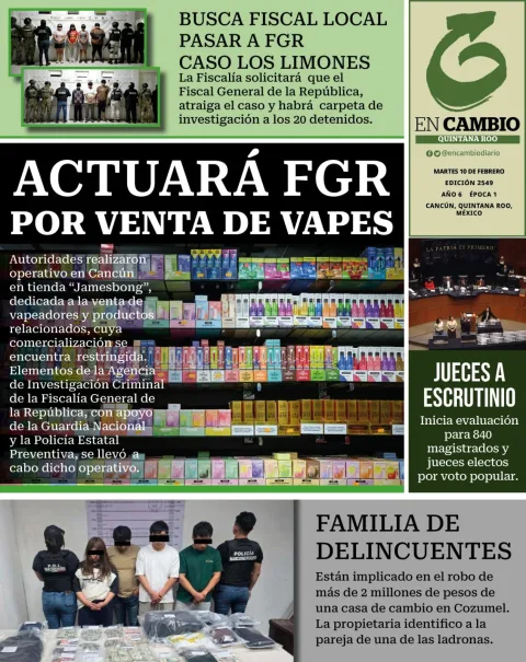 Portada de En Cambio - Quintana Roo (portada) del martes, 10 de febrero de 2026