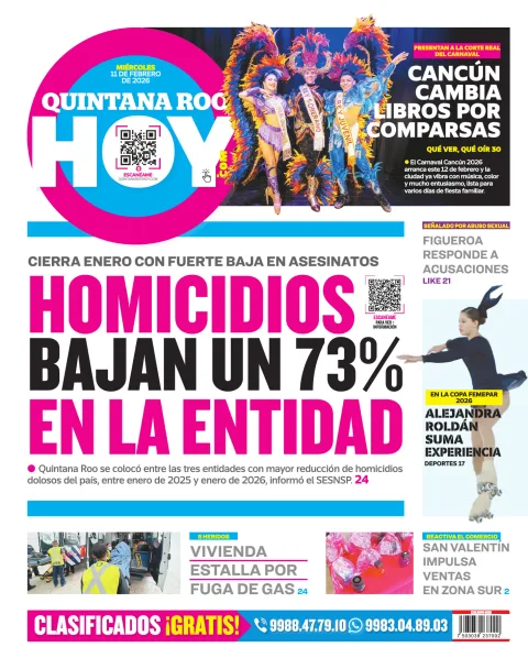 Portada de Quintana Roo Hoy (contraportada)