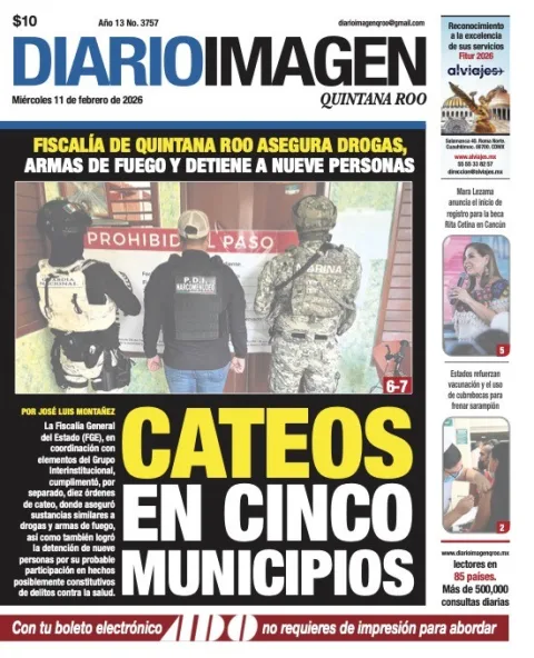 Portada de Diario Imagen Quintana Roo del miércoles, 11 de febrero de 2026