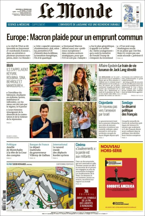Portada de Le Monde del miércoles, 11 de febrero de 2026