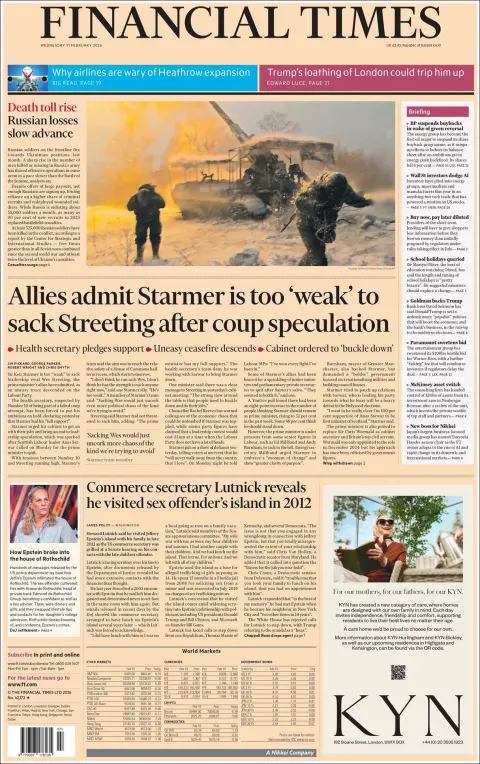Portada de Financial Times