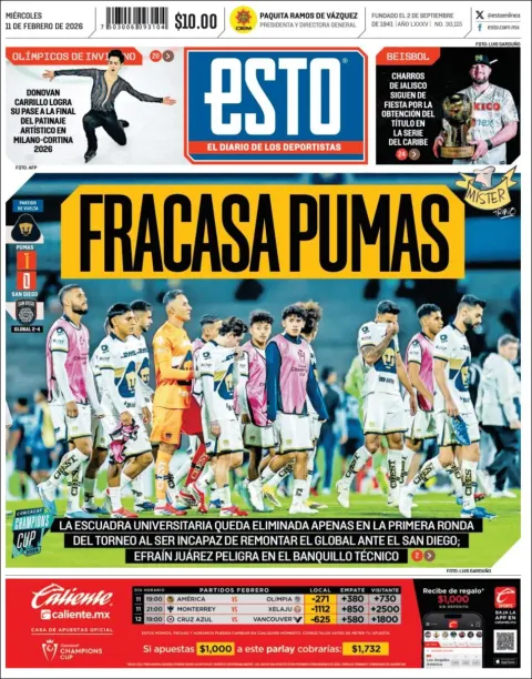 Portada de Esto del miércoles, 11 de febrero de 2026