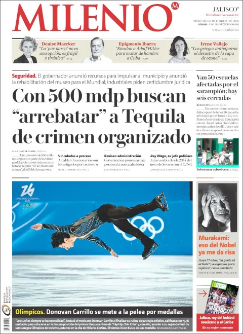 Portada de Milenio Jalisco del miércoles, 11 de febrero de 2026
