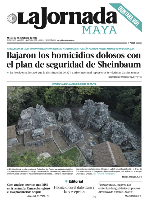 Portada de La Jornada Maya Quintana Roo del miércoles, 11 de febrero de 2026