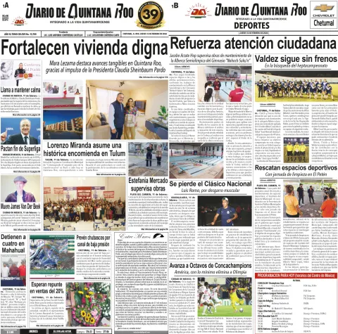 Portada de Diario de Quintana Roo (portada)