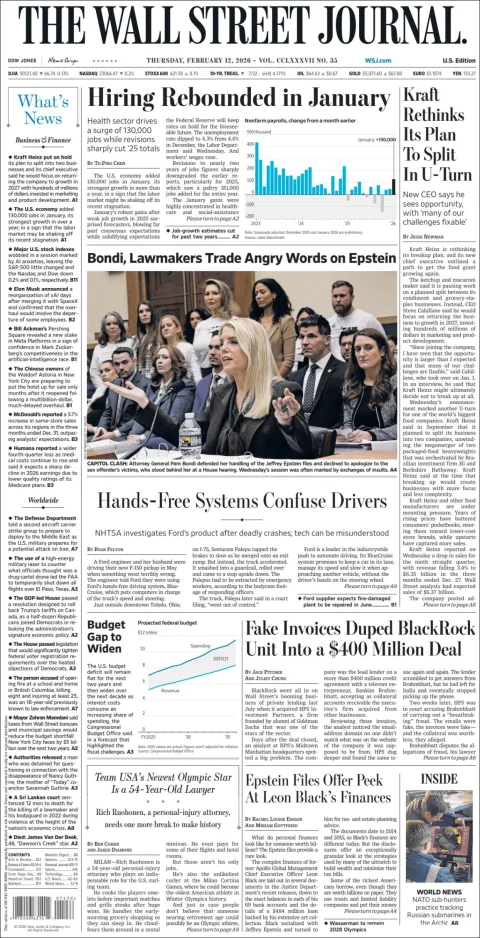 Portada de The Wall Street Journal