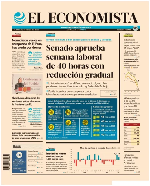 Portada de El Economista del jueves, 12 de febrero de 2026