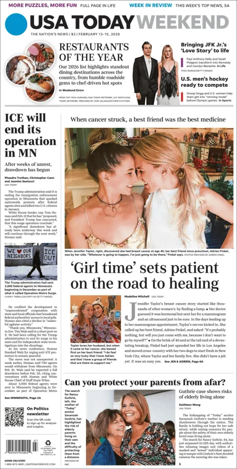 Portada de Usa Today
