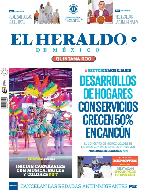 Portada de El Heraldo de Mexico - Quintana Roo