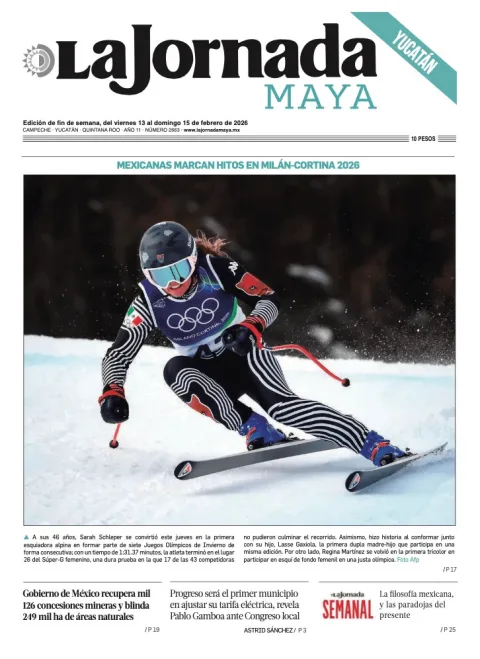 Portada de La Jornada Maya Yucatán del viernes, 13 de febrero de 2026