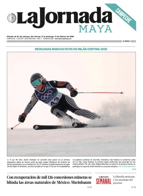 Portada de La Jornada Maya Campeche del viernes, 13 de febrero de 2026