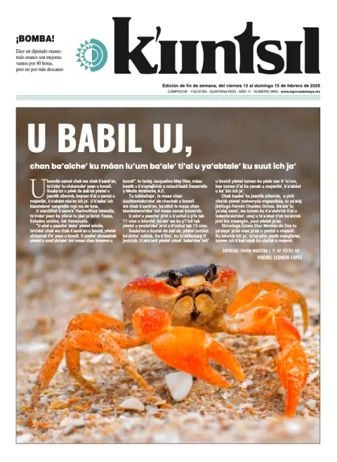 Portada de La Jornada - Kiintsil del viernes, 13 de febrero de 2026