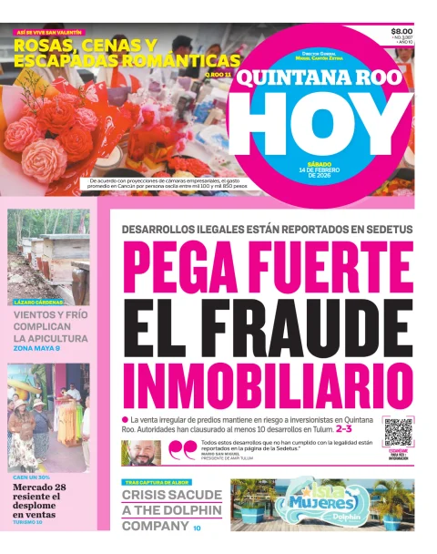 Portada de Quintana Roo Hoy (portada)