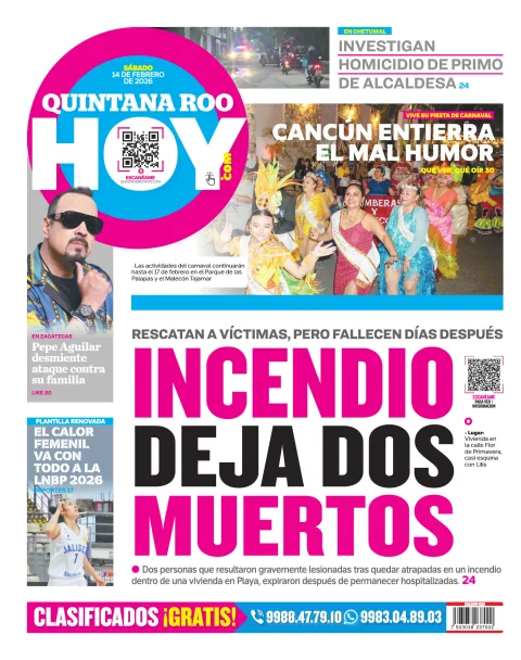Portada de Quintana Roo Hoy (contraportada)