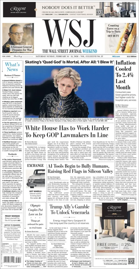 Portada de The Wall Street Journal