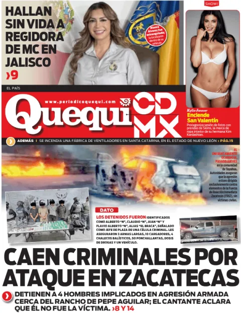 Portada de Quequi CDMX (contraportada) del sábado, 14 de febrero de 2026