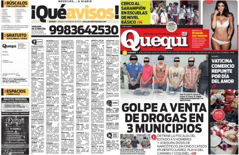 Portada de Quequi (contraportada) del sábado, 14 de febrero de 2026