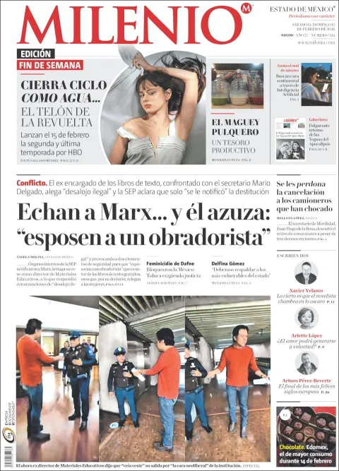 Portada de Milenio Edo de Mexico del sábado, 14 de febrero de 2026