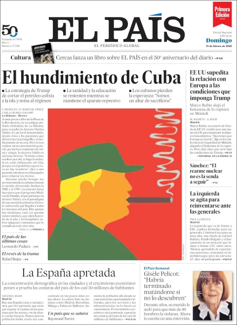 Portada de El Pais