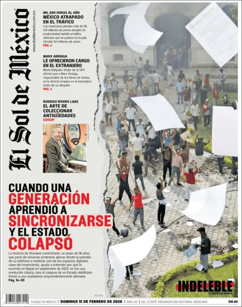 Portada de El Sol de Mexico