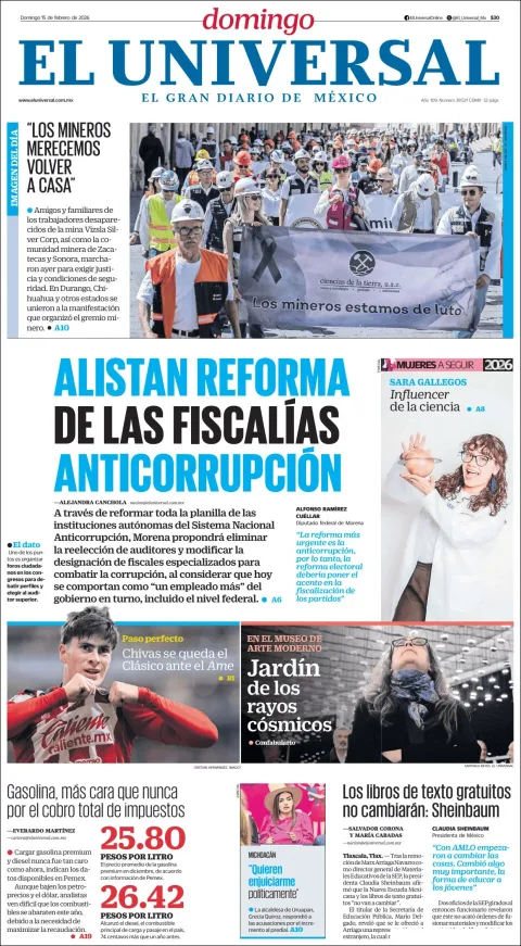 Portada de El Universal
