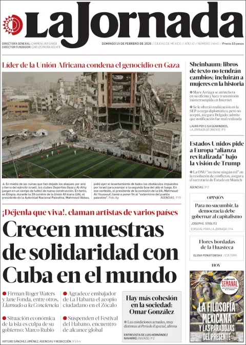 Portada de La Jornada