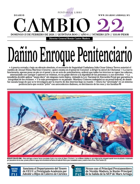 Portada de Diario Cambio 22 (contraportada)