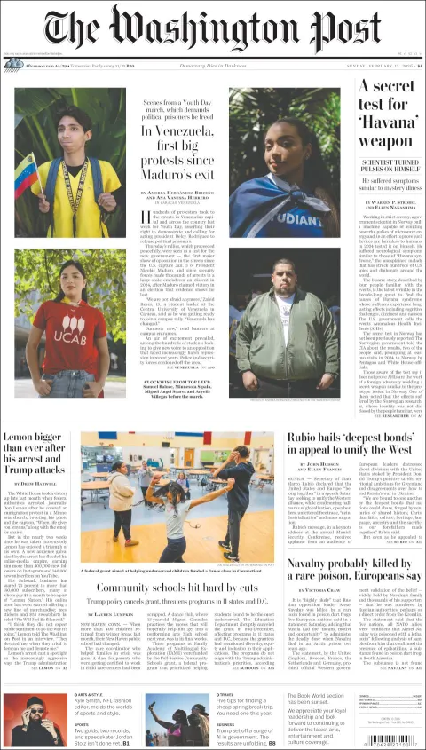 Portada de The Washington Post