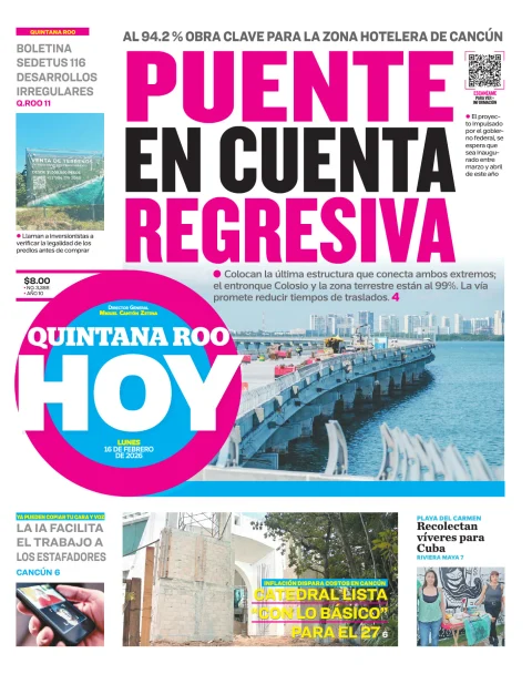 Portada de Quintana Roo Hoy (portada)