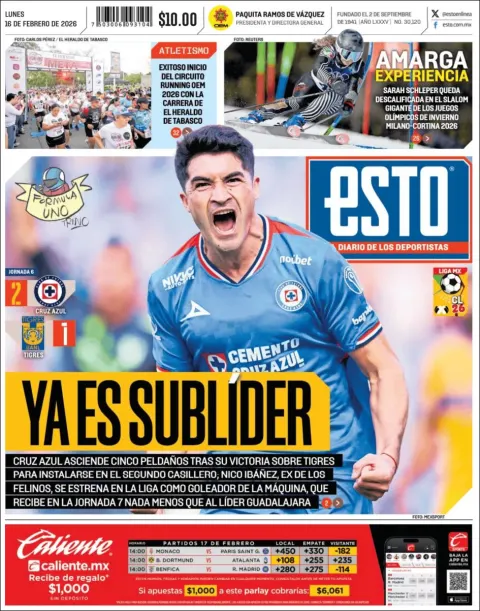 Portada de Esto del lunes, 16 de febrero de 2026