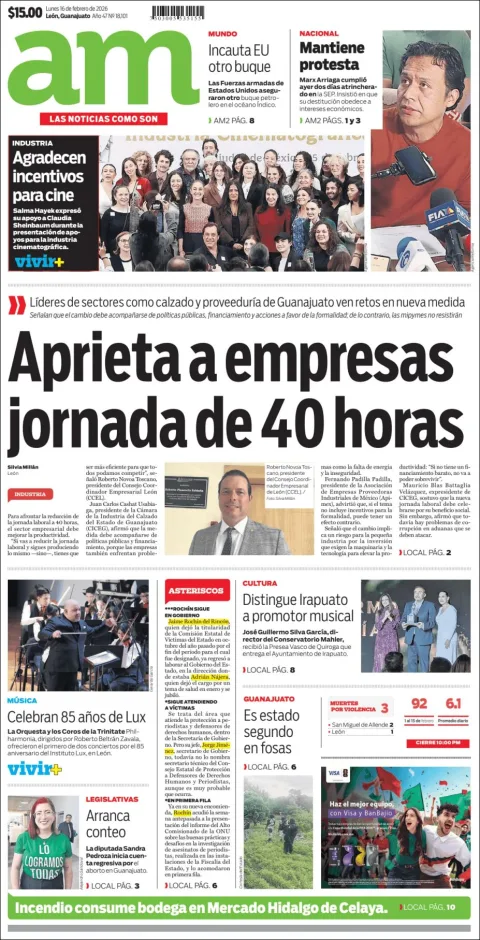 Portada de Am Corredor Industrial del lunes, 16 de febrero de 2026
