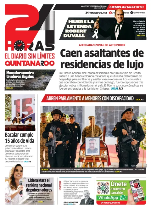 Portada de 24 Horas Quintana Roo