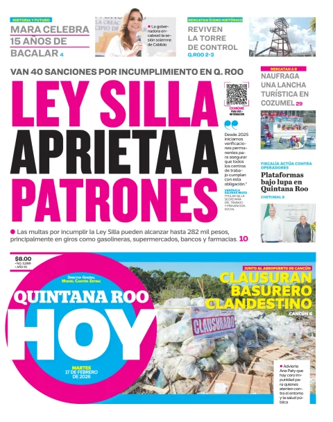 Portada de Quintana Roo Hoy (portada)