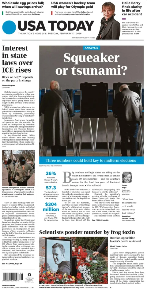 Portada de Usa Today