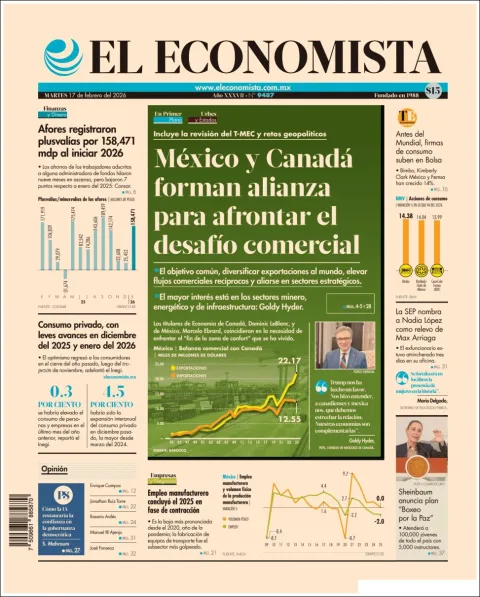 Portada de El Economista del martes, 17 de febrero de 2026