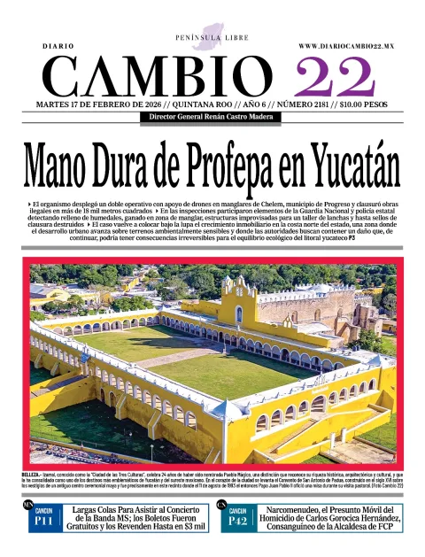 Portada de Diario Cambio 22 (contraportada) del martes, 17 de febrero de 2026