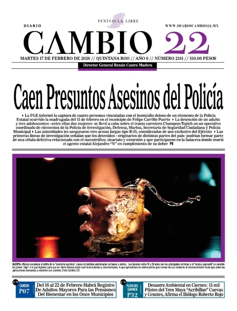 Portada de Diario Cambio 22 (portada) del martes, 17 de febrero de 2026