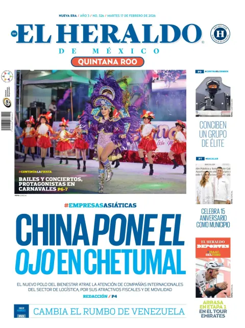 Portada de El Heraldo de Mexico - Quintana Roo