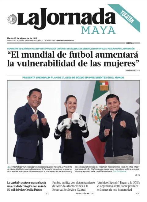 Portada de La Jornada Maya Yucatán del martes, 17 de febrero de 2026