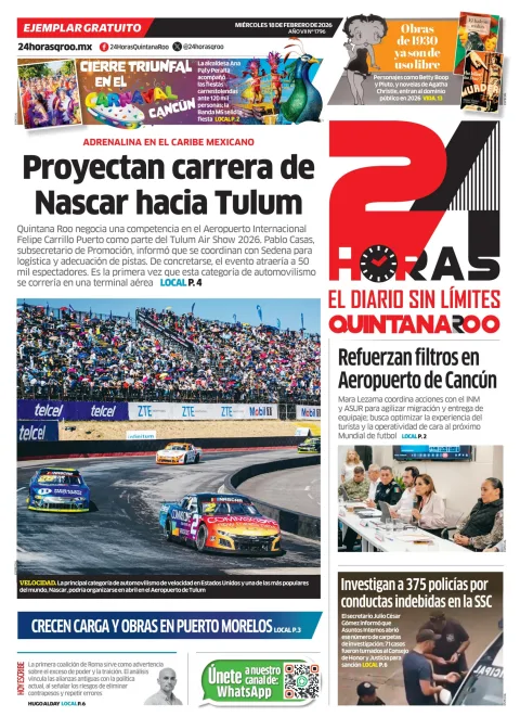 Portada de 24 Horas Quintana Roo