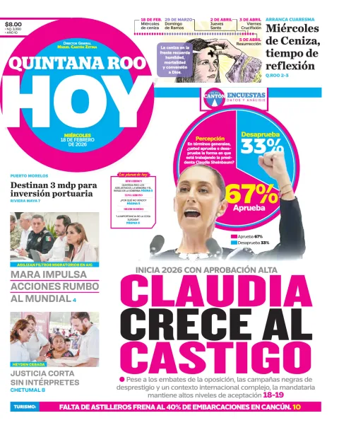 Portada de Quintana Roo Hoy (portada)