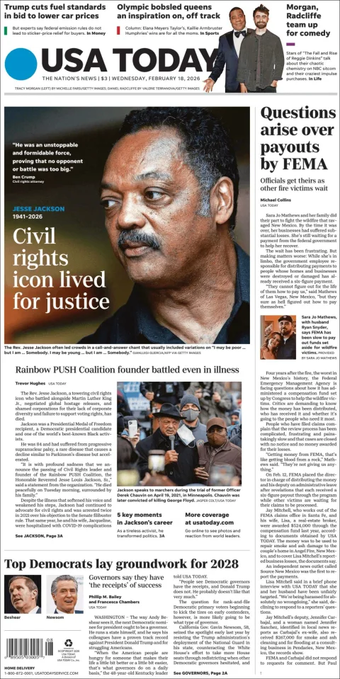 Portada de Usa Today