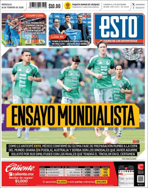 Portada de Esto del miércoles, 18 de febrero de 2026