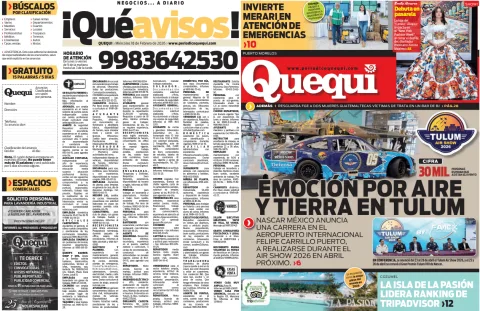 Portada de Quequi (contraportada) del miércoles, 18 de febrero de 2026