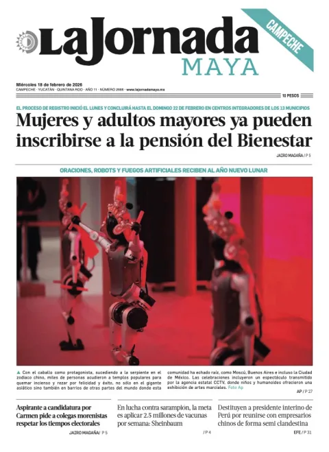 Portada de La Jornada Maya Campeche del miércoles, 18 de febrero de 2026