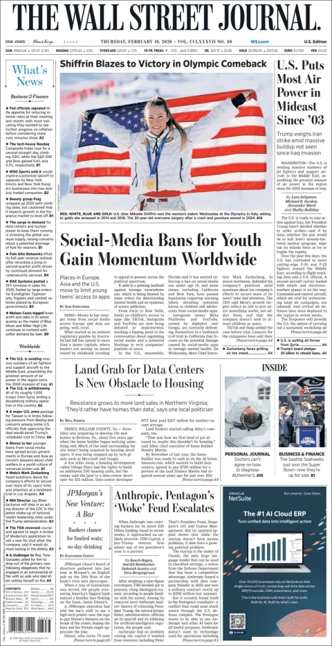 Portada de The Wall Street Journal