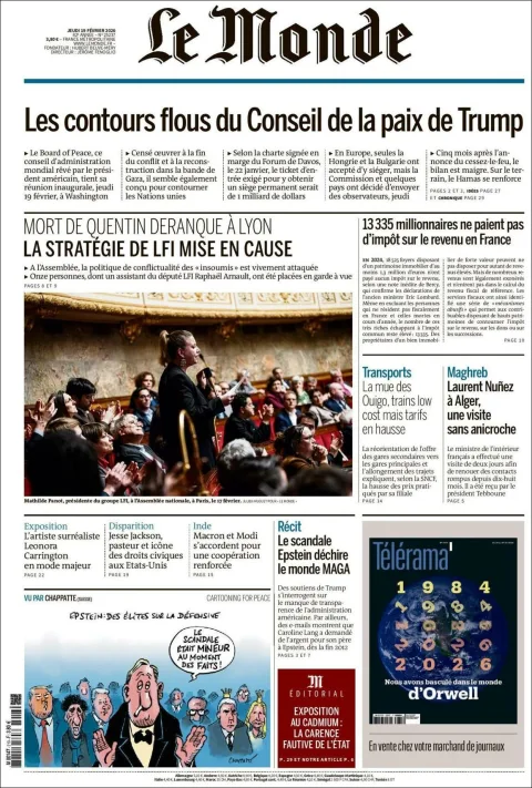 Portada de Le Monde del jueves, 19 de febrero de 2026