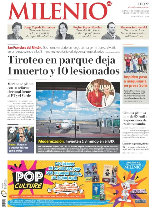 Portada de Milenio Leon del jueves, 19 de febrero de 2026